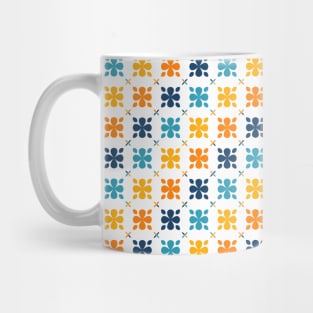 Blue and Orange Flower Pattern Mug